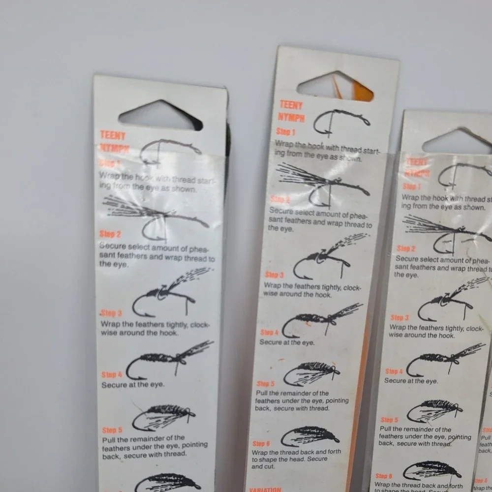 Vintage Jim Teeny Nymph Custom Dyed Pheasant Feathers 5 Pack Lot Made in USA